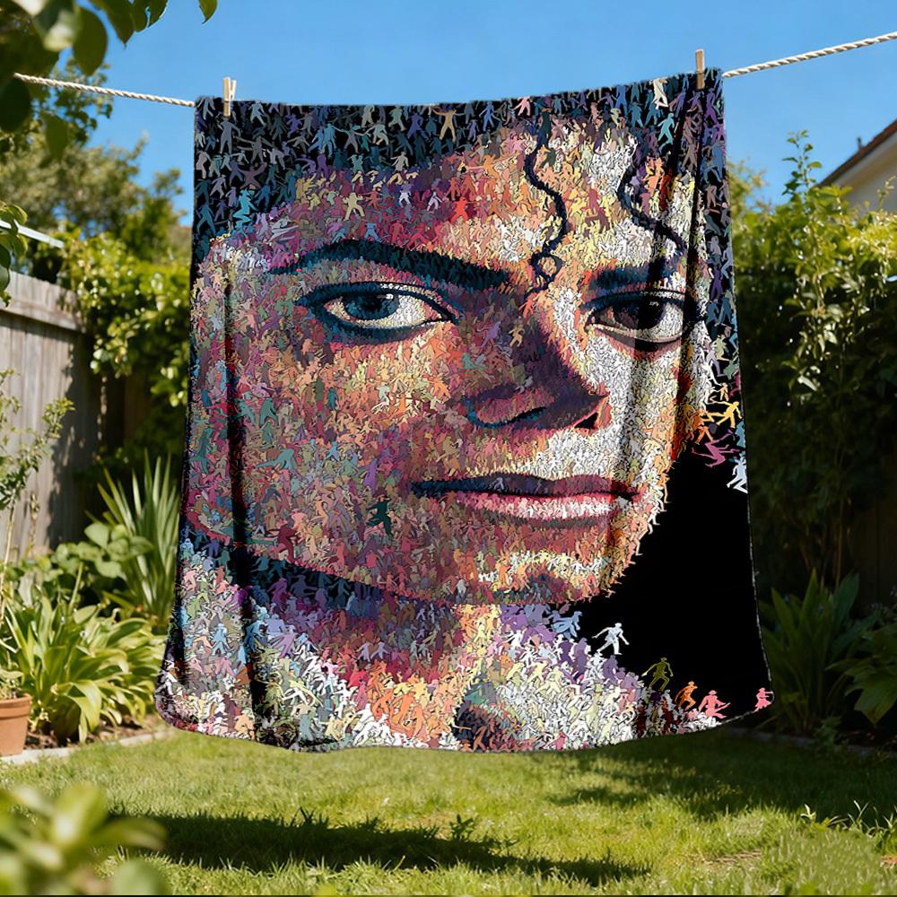 1 шт. Персонализированное фланелевое одеяло Майкл Джексон для улицы, Мягкое, Легкое персонализированное фланелевое одеяло, Цифровая печать, 80x120cm