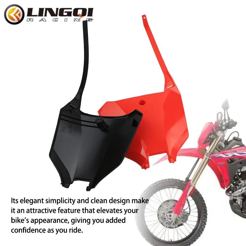 LINGQI RACING Number Plates Fairing Front Plastic Cover Name Panel For CRF450 CRF450RX Off Road Motocross Dirt Bike
