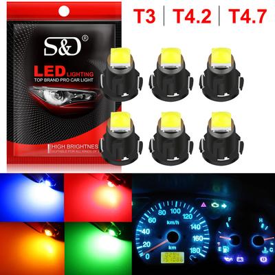 6 pz T3 LED T4.2 T4.7 Ha Condotto Le Lampadine Canbus 3030SMD Auto Luci Interne Indicatore Cuneo Cruscotto Riscaldamento Strumento Lampada 12 V Auto