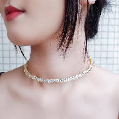 CMM High-Quality Unique Love Accessories Open Adjustable Collar Fashion Jewelry Cubic Zirconia Clavicle Chain Women’s Bijoux
