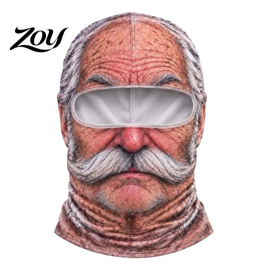 Group Photo Props Funny Realistic Face Ski Mask, Breathable Acrylic And Modal Full Winter Adventure Gear Balaclava, Windproof Headgear for Outdoor