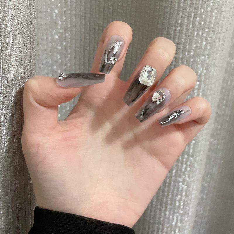 Luxurious Handmade Translucent Nail Tips for Autumn/Winter – Soft Texture, High-Class Feel