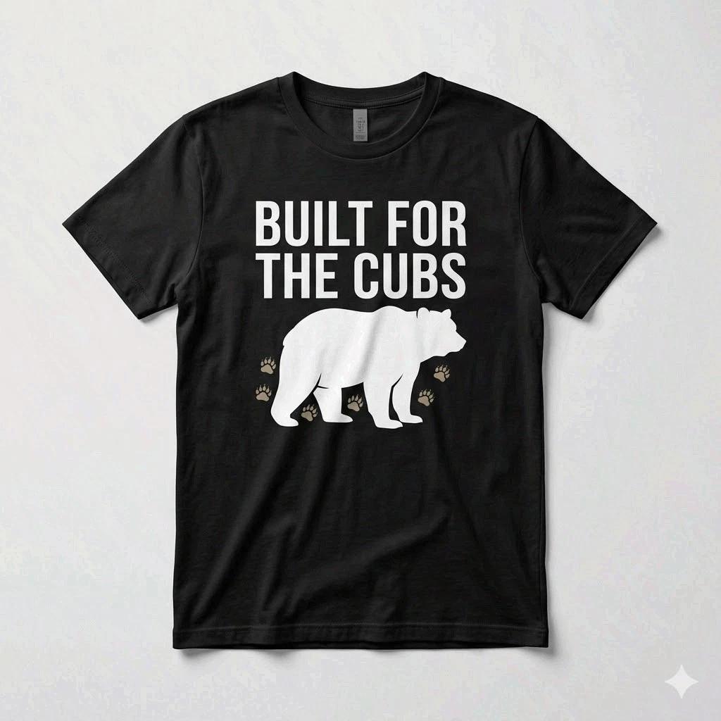 Built For The Cubs Papa Bear Shirt Father s Day Gift For Dad Tee XXL