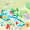3PCS Racing Car Train Toy Duck/Pig/Dinosaur/Penguin Climb Stairs Toy Stair Climbing Toy for Kids 3 Years Old and Up