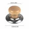 1PC Stainless Steel Pot Cap Handle Solid Wood Single Hole Pot Button Top Bead Cooker Fittings Home Kitchen
