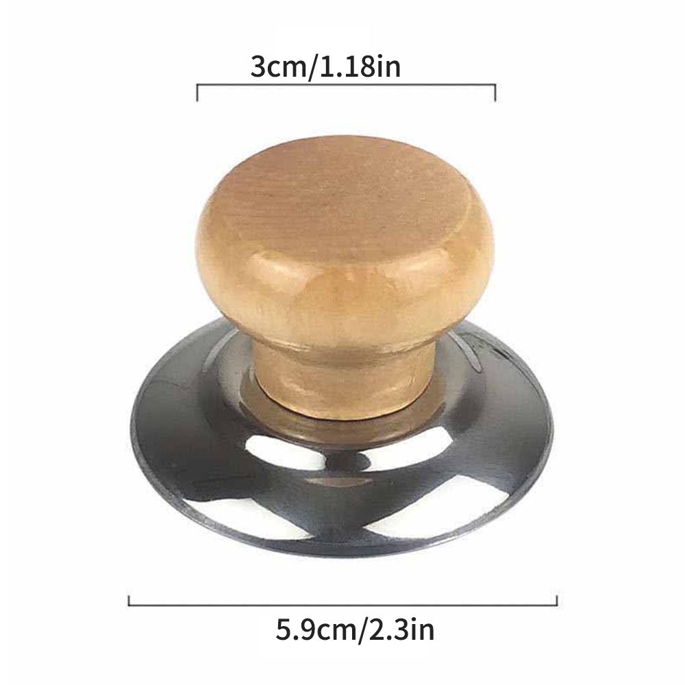 1PC Stainless Steel Pot Cap Handle Solid Wood Single Hole Pot Button Top Bead Cooker Fittings Home Kitchen