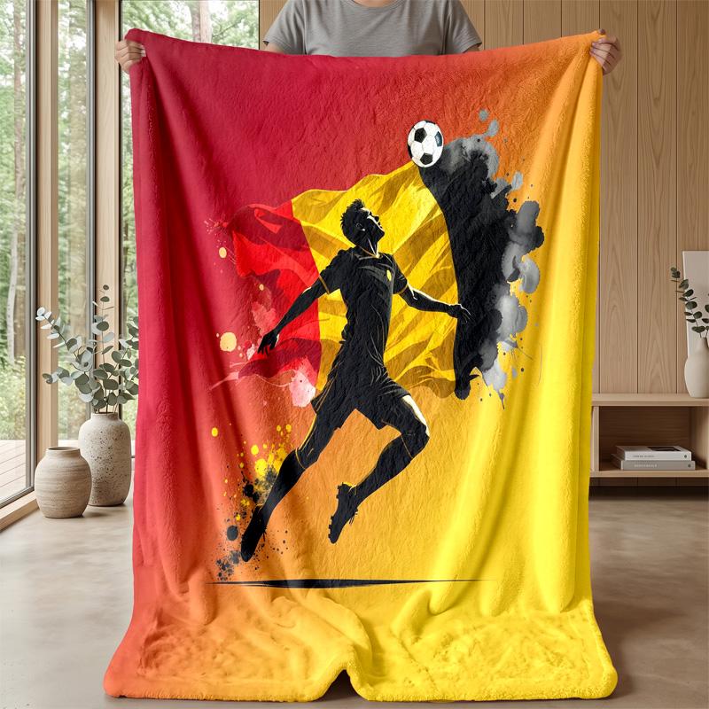 Couverture Flottante Imprimée Football Belgique Douce pour la Peau Chaude Décorative pour Canapé Lit Intérieur Usage Quotidien