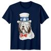 Patriotic Dog American Flag Hat Unisexs TShirt Pet Lovers Tee