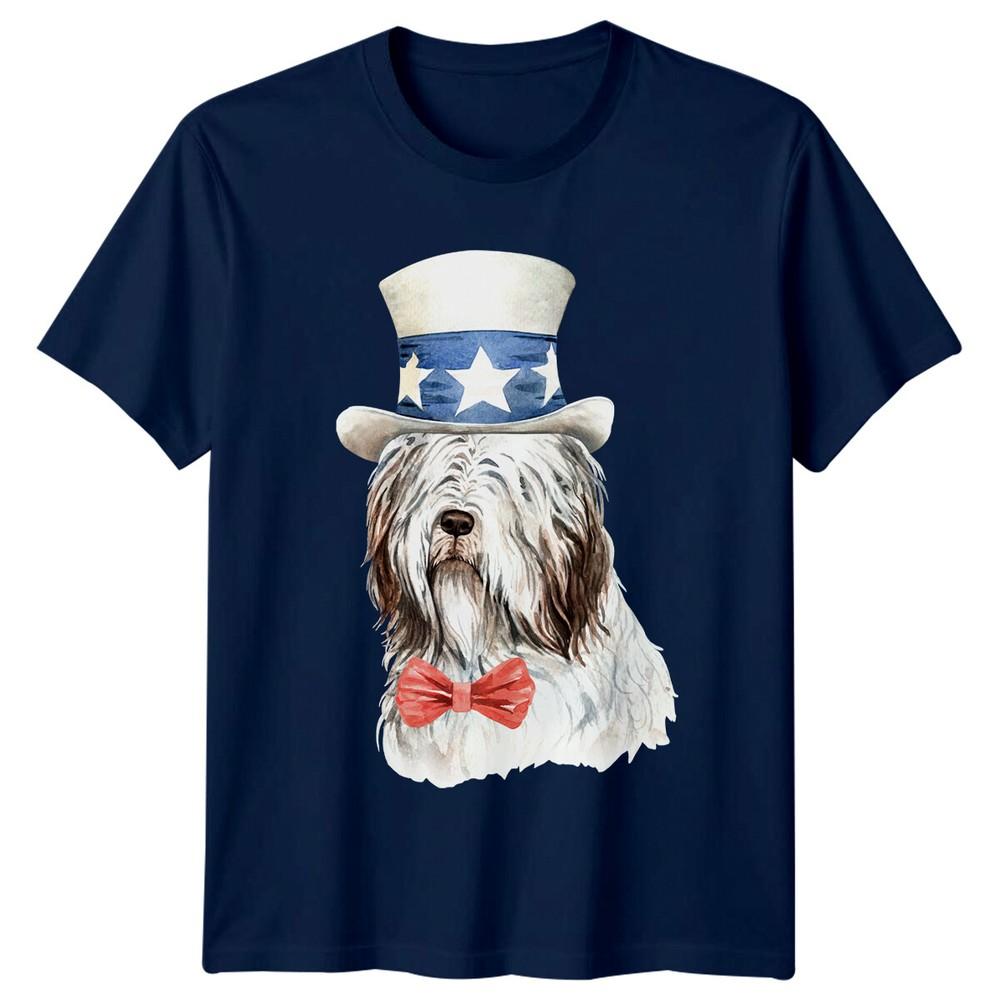 Patriotic Dog American Flag Hat Unisexs TShirt Pet Lovers Tee