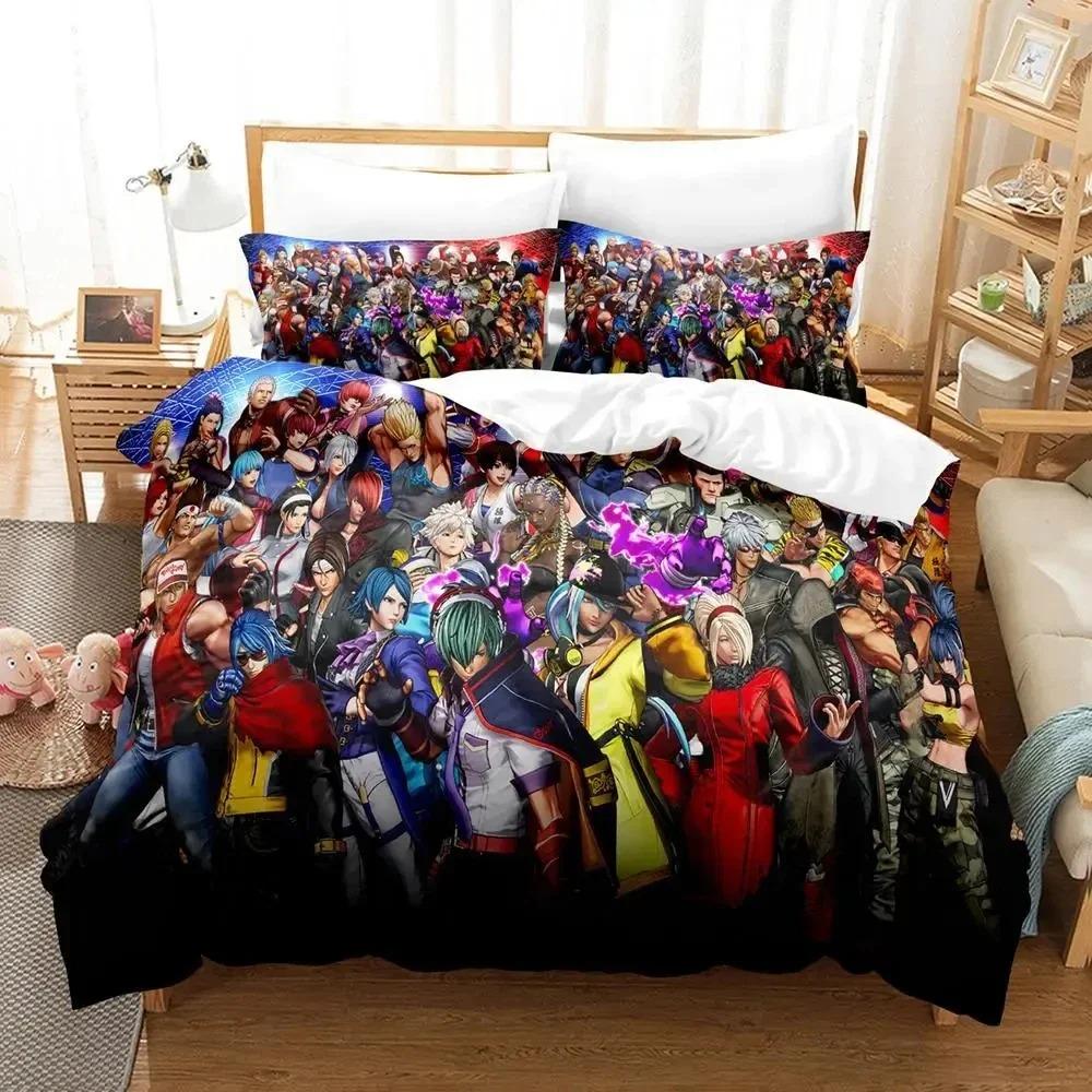 Anime The King Of Fighter Bedding Set Boys Girls Twin Queen Size Duvet Cover Pillowcase Bed Kids Adult Home Textile Customizable