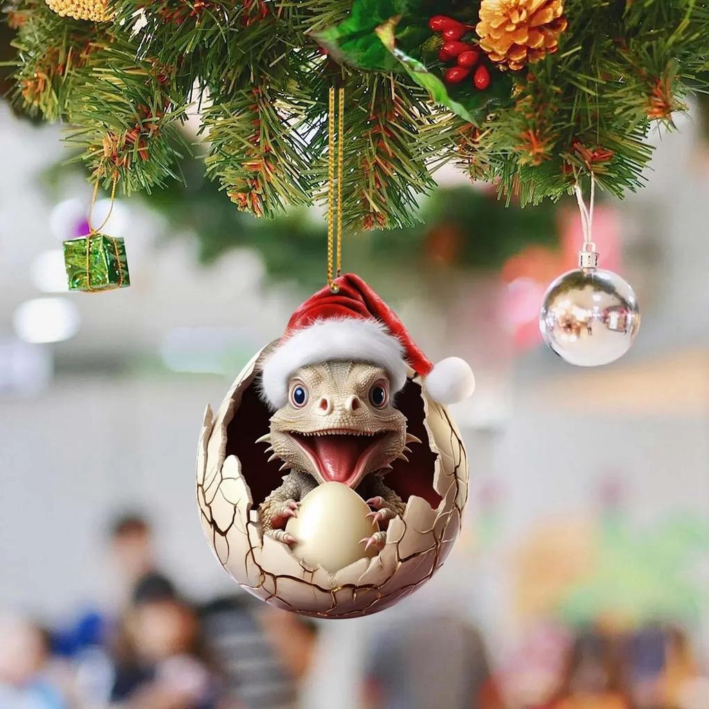 Festive Cartoon Decor Dragon Baby Egg Christmas Tree Hangings Ornaments Holiday Christmas Tree Decor Pendants Unique Set