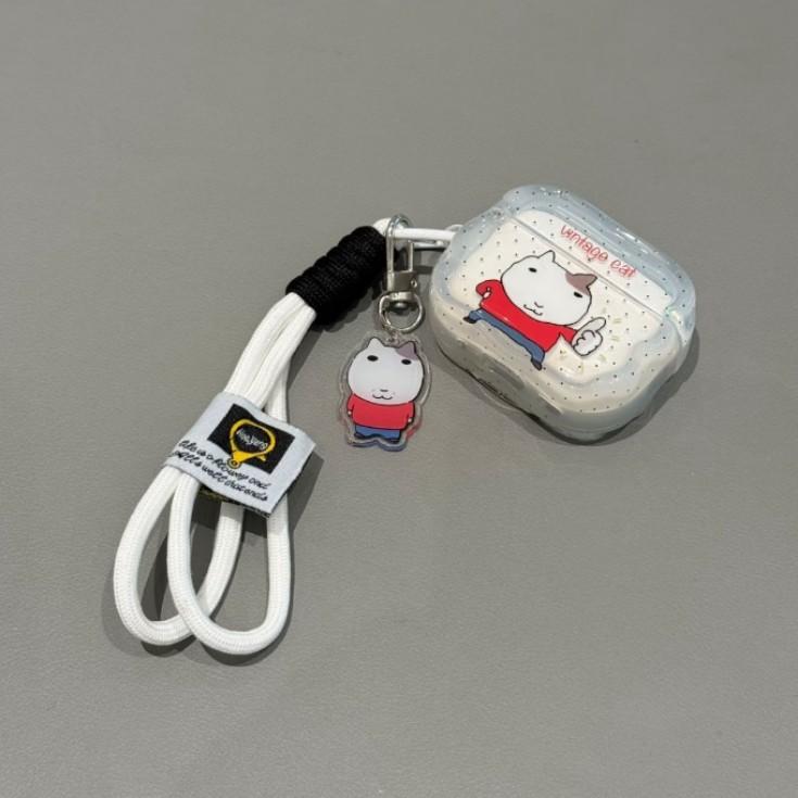 Cute retro cat Vintage Apple AirPods pro1 Bluetooth headset case 1st generation cartoon protective case