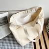 Women Canvas Tote Bag Solid Color Designer Ladies Casual Handbag Shoulder Bag Large Capacity Cotton Reusable Shopping Beach Bag
