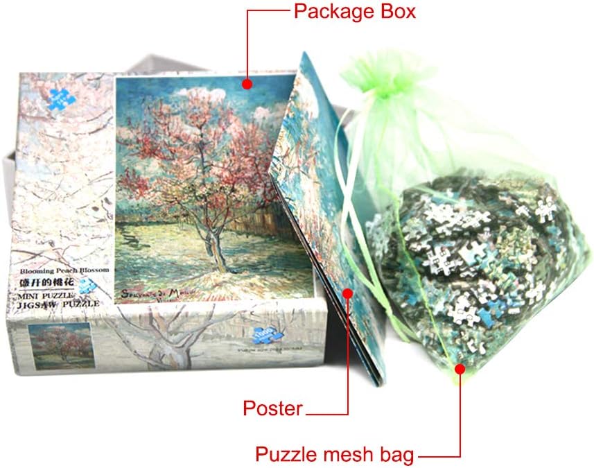 The 1000-piece jigsaw puzzle "Peach Blossom" by Douself is designed for both adults and children as an entertaining DIY toy and a creative gift