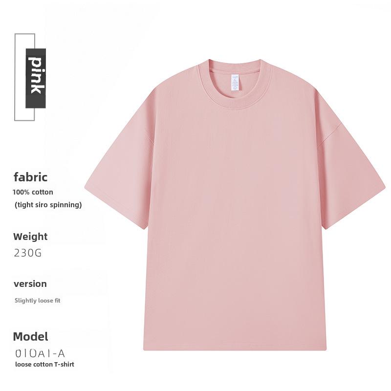 230g Combed Cotton Drop Shoulder Loose Fit Cultural T-Shirt with Embroidered Round Neck and Custom Printed Logo