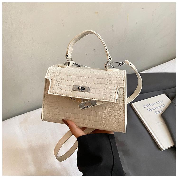 High-end Light Luxury Handbag Women's 2025 New Fashion Stone Pattern Kelly Bag Commuter Shoulder Crossbody Bag