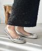 Ballet flats, pumps for women, cushioned, flat, round toe, ribbon, large and small sizes, cute and stylish, black, R-4006