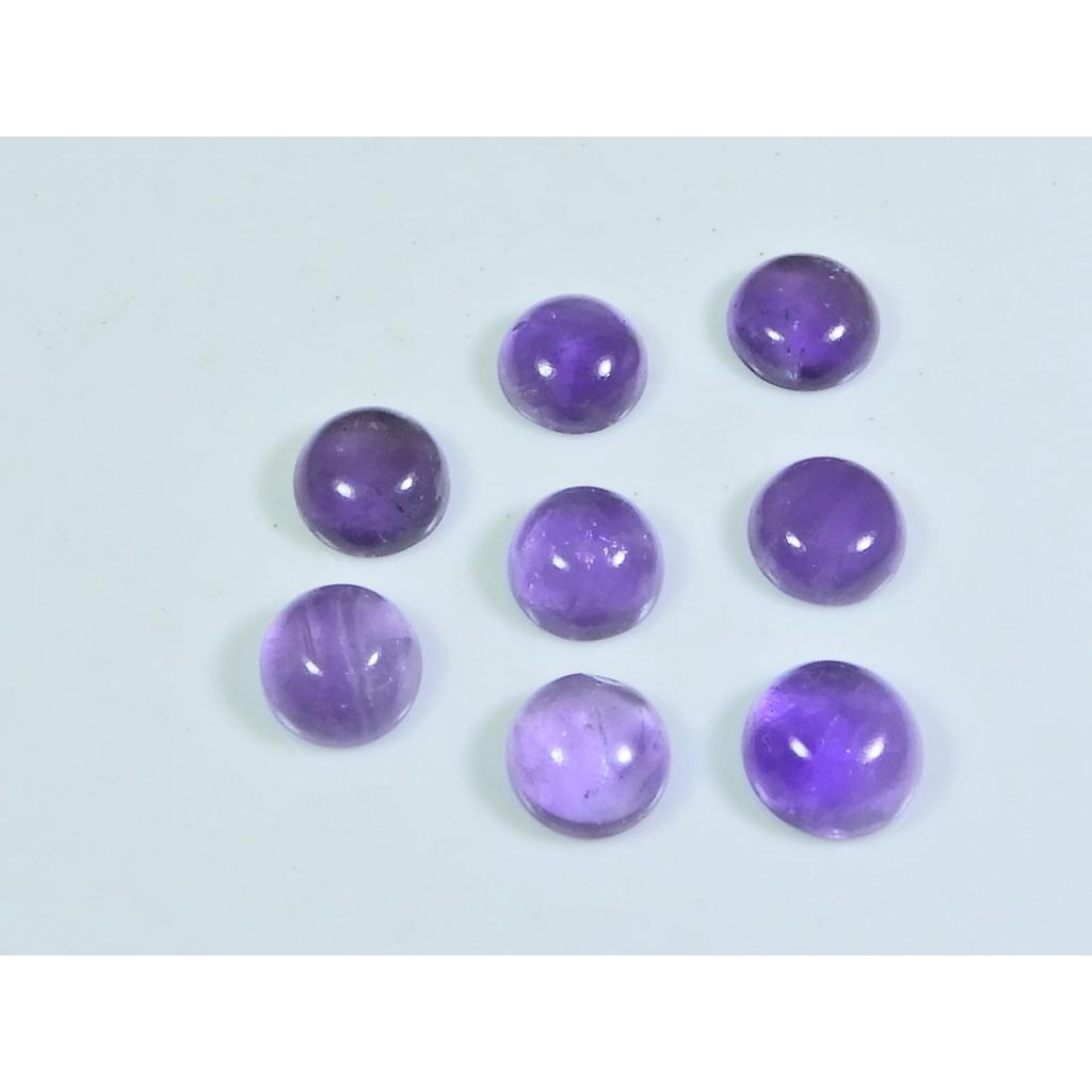 9MM Natural Amethst Ring Size Round Cabochon Loose Gemstone 8Pcs Lot 24Cts. A-441