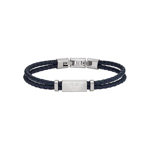 EGS2995040 Double Braided Leather Bracelet