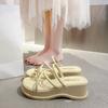Outer Slippers Women's Summer 2025 New Versatile Thick-soled One-word Drag Internet Celebrity Thin Toe Cold Slippers Beach Women's Shoes