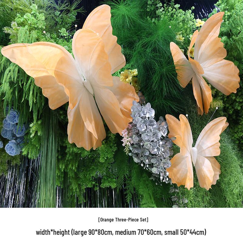 3D Painted Butterfly Wedding Backdrop with Scenery and Props for Photography and Décor