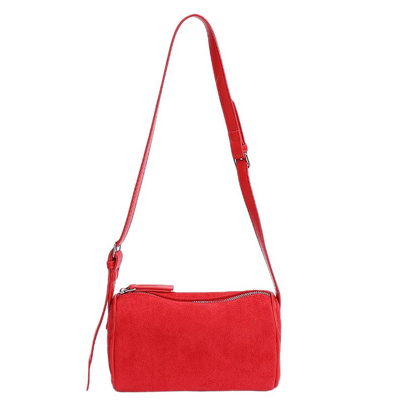 Retro matte cylinder bag women's new versatile shoulder messenger bag niche design pillow bag