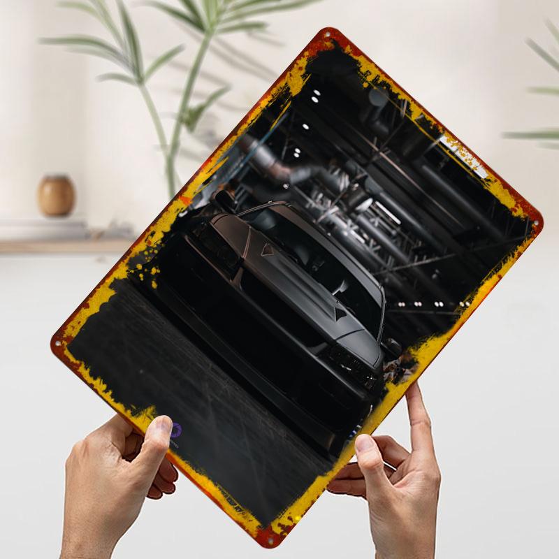 

Black Tuned Car Poster Customized Vintage Metal Signs Wall Art Retro Tin Plaque for Garage Luxury Home Decor Items Coffee Bar 7.9x11.8In(20x30cm)