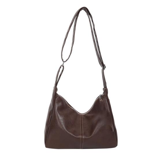 Retro Hobo Bag Crescent Shoulder Bag with Adjustable Strap Faux Leather Crossbody Bag Ladies Purse for Date Commuting Street