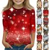 Tops estampados para meninas jovens de 5 a 16 anos, gola redonda, mangas 3/4, camisetas, tops da moda, roupas, camisetas