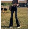 Spring Autumn High Waist Stretchy Slimming Skinny Trumpet Denim Pant Korean Trousers Solid Color Basic Women Classic Flared Jean