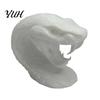 Halloween Party Props 3D Printed Snake Head Ornament, Desk Sculpture with Sharp Teeth, Black or White Decor Realistic Animal Figurine for Home Living