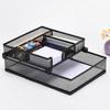 2 Tier Paper Tray Double Layer Metal Mesh Paper Tray Detachable Multipurpose Paper Tray for Office C