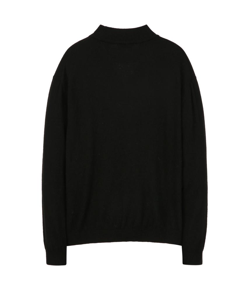 IL CORSO Cashmere Mock Neck Knit Black Iesw5F502Bk