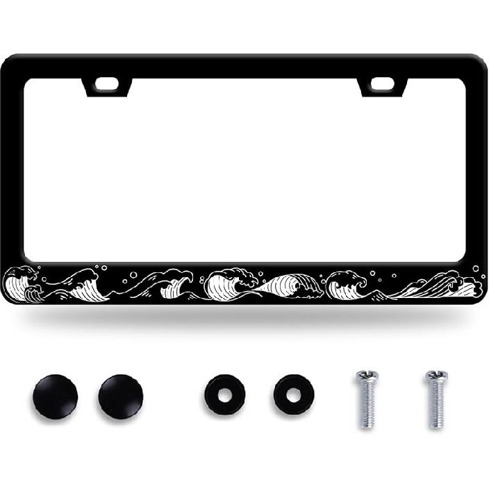 Butterfly License Plate Frame Beautiful Butterflies License Plate Stainless Steel Auto Parts With Screws Size 12.3" X 6.3" For Men Women