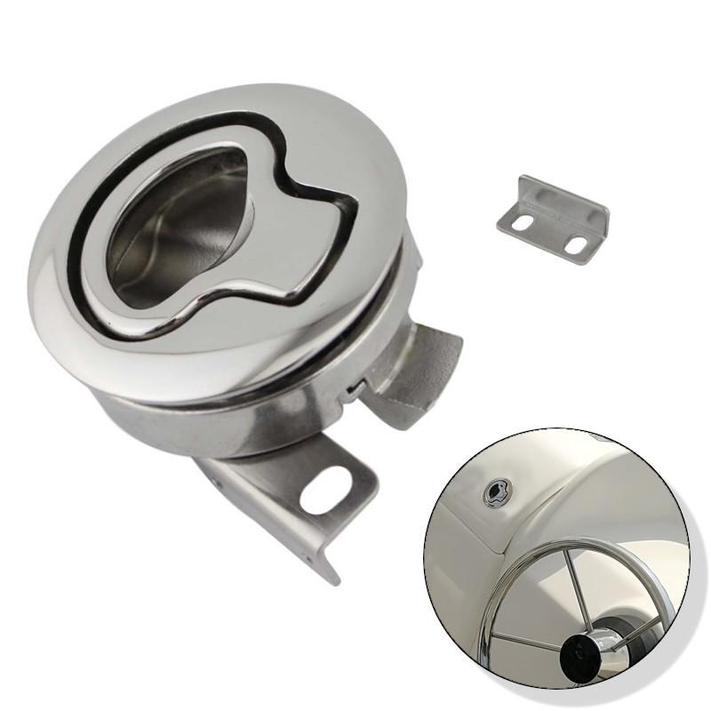 

Stainless Steel Flush Boat Marine Latch Flush Pull Latches Slam Lift Handle Deck Hatches For Yacht Marine Hardware Without Key 1pc