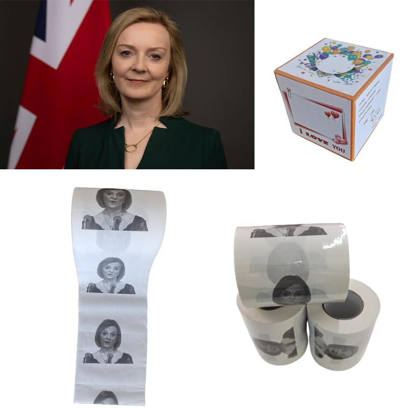 Elizabeth Truss Printed Toilet Paper Rolls Funny Political Prank Gift High-quality Wood Pulp Material