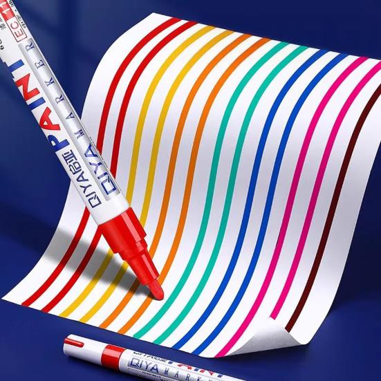 Fade-Resistant Paint Pen for Outdoor Touch-Ups Waterproof Quick-Drying Repair Pen UV-Protected Oil-Based Marker for Metal Wood Plastic