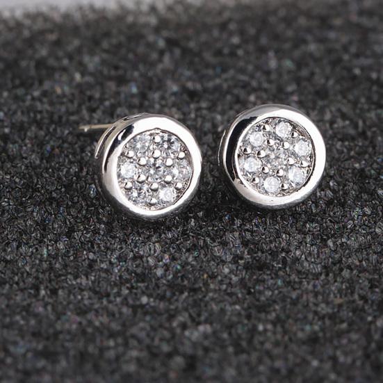 Lovely Round Zircon Ear Studs Women Girl Party Earrings Piercing Jewelry Charm