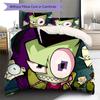 Invaderzim Pattern Bedding Quilt Set Quilt Cover Pillowcase Home Decoration Birthday Gift (1 * Duvet Cover + 2 * Pillowcase, Without Core)