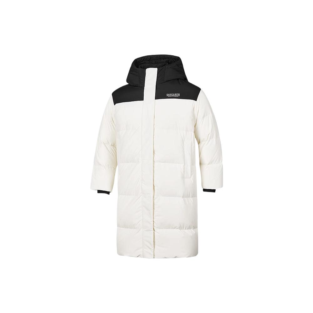 Skechers Durable Comfortable Hooded Long Sleeve Down Jacket Women outerwear Cotton-Candy-White P424W165-0074 S