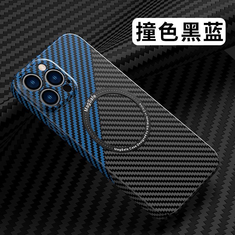 Applicable to iPhone11 carbon fiber pattern PC mobile phone case Apple 11 magnetic magsafe lens all-inclusive i11 hard case