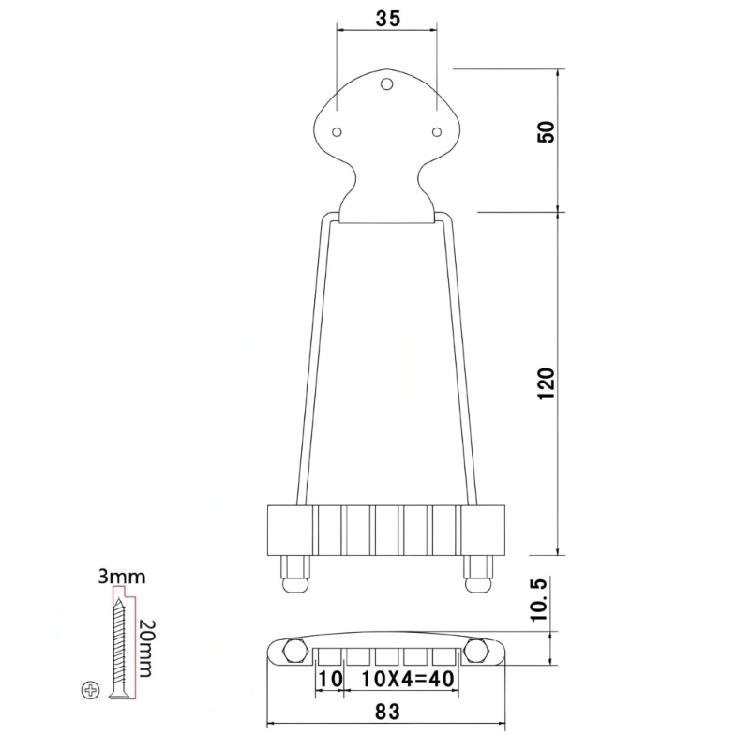 6 string Guitar Tailpiece Bridge Half Hollow Short Guitar Tailpiece Bridge Metal Guitar Replacement Parts Enduring