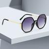 New Women Sunglasses Avant Garde Geometric Multi-color Gradient Semi Transparent Frame Fashion Glasses