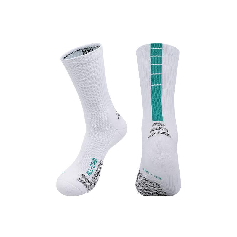 Atmungsaktive rutschfeste Frottee-Unterseite Mittelhohe Basketballsocken für Erwachsene - Schweißableitend & Geruchshemmend