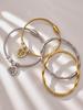 18k Gold-Plated Zircon Bamboo Bracelet Set: Geometric, European & American Style