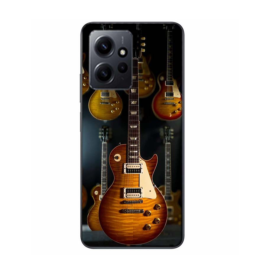 Retro rock Music Electric Guitar Phone Case For Redmi Note 14 15 Pro 5G 13 12 Pro Plus 11 11T 11E 11S 10 Pro 10S 9 9S Cover Cell