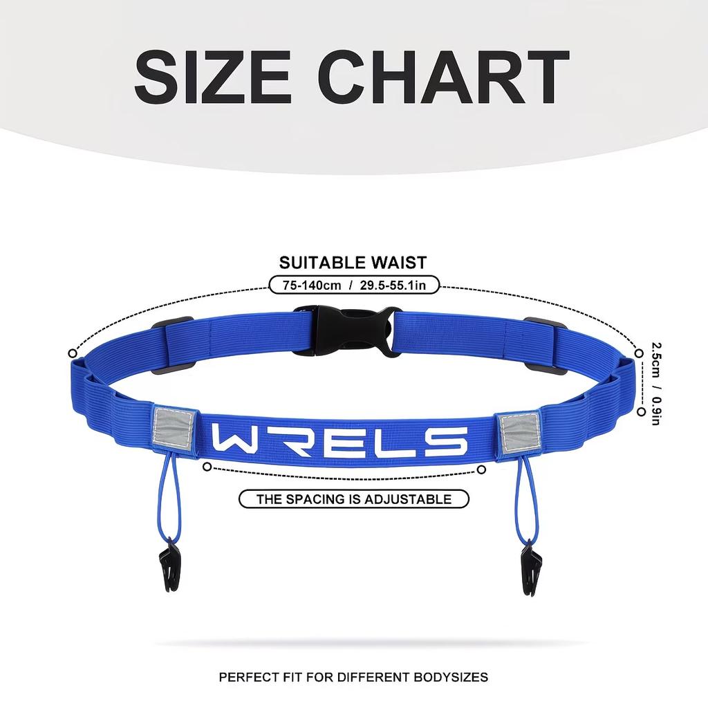 WRELS Unisex Triathlon Marathon Race Number Belt Outdoor Sports Cycling Running Multi-function Race Number Bib Holder Waist Belt