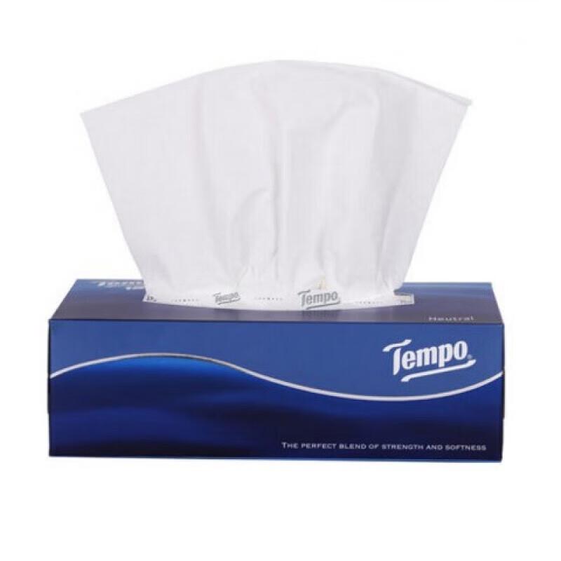 Tempo 3-Ply Unscented Hard Box Facial Tissues