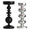 Simple European Style Glass Candle Holders Elegant Unique Minimalist Candlestick Creative Retro Candle Stands Party