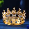 Tiaras y Coronas Redondas de Cristal Barroco Diadema con Pedrería Corona de Baile Corona Accesorios para el Cabello de Boda Joyería Corona